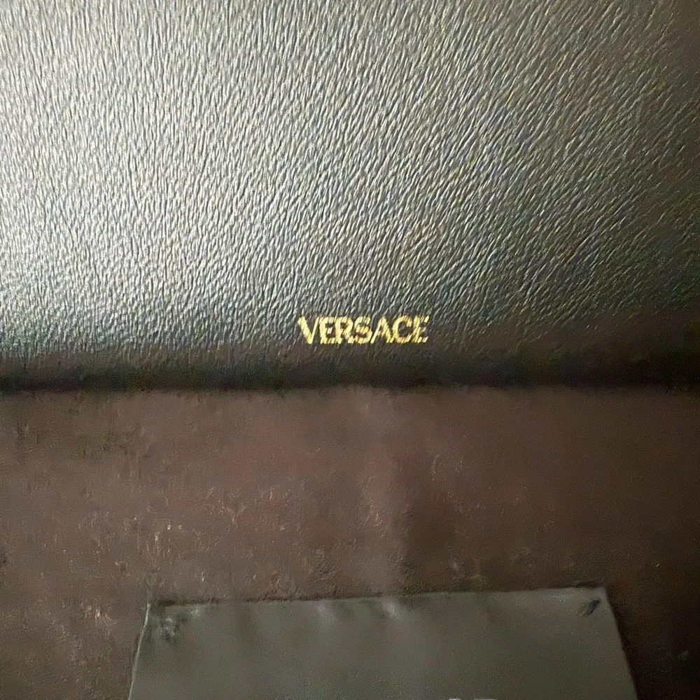 Versace Black Leather Medusa Tote Bag Brand New